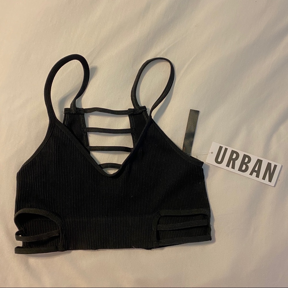 Urban Outfitters Strappy Black Cropped Tank *NWT
